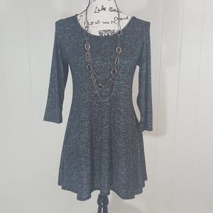 Pinc EUC gray black knit dress L